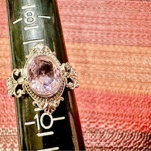 Elegant Silver and Purple Women's Ring